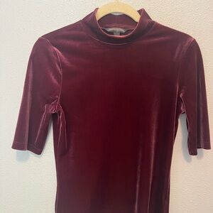 Banana Republic Velvet Maroon Short Sleeve Top